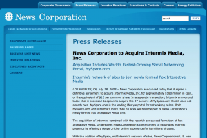 Press Release - News Corporation to Acquire Intermix Media